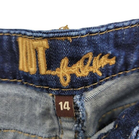 Kut from the Kloth Jeans 14 Dark Wash High-rise Stretch Contrast Stitching Bling - Picture 14 of 17